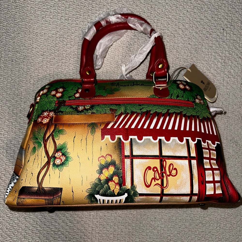 hand painted Anuschka café bag